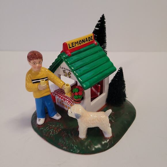 Dept 56 Accessories Ben And Buddy's Lemonade Stand Ceramic Snow Village 55144 - Picture 1 of 11